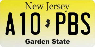 NJ license plate A10PBS