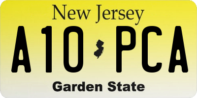 NJ license plate A10PCA