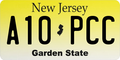 NJ license plate A10PCC