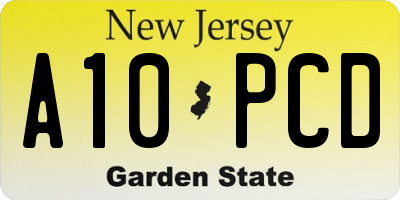 NJ license plate A10PCD