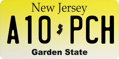 NJ license plate A10PCH