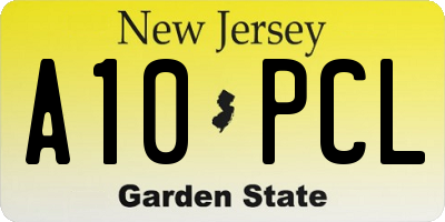 NJ license plate A10PCL