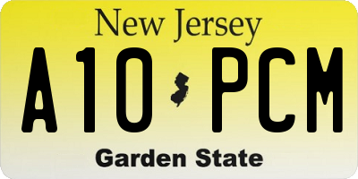 NJ license plate A10PCM