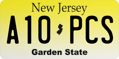 NJ license plate A10PCS