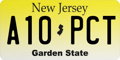 NJ license plate A10PCT