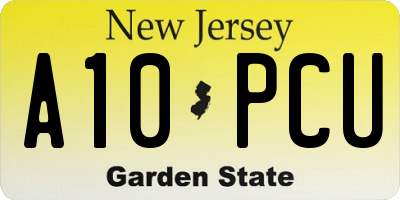NJ license plate A10PCU