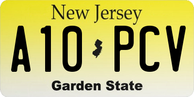 NJ license plate A10PCV