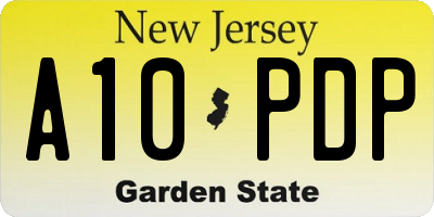 NJ license plate A10PDP