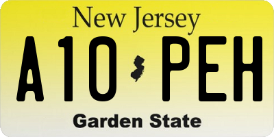 NJ license plate A10PEH