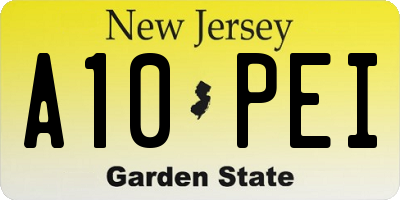 NJ license plate A10PEI