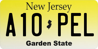 NJ license plate A10PEL