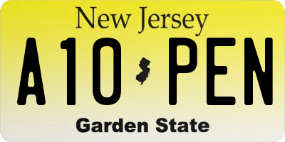 NJ license plate A10PEN