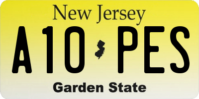 NJ license plate A10PES