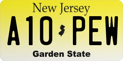 NJ license plate A10PEW