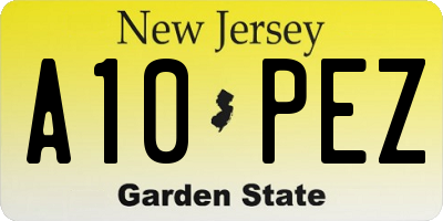 NJ license plate A10PEZ