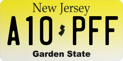 NJ license plate A10PFF