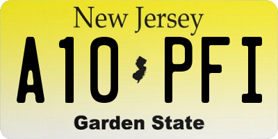 NJ license plate A10PFI