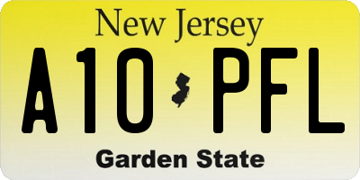 NJ license plate A10PFL