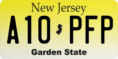 NJ license plate A10PFP