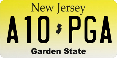 NJ license plate A10PGA