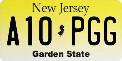 NJ license plate A10PGG