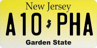 NJ license plate A10PHA