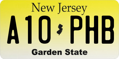 NJ license plate A10PHB