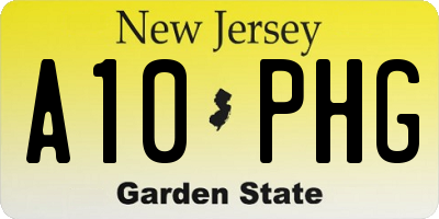 NJ license plate A10PHG