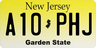 NJ license plate A10PHJ