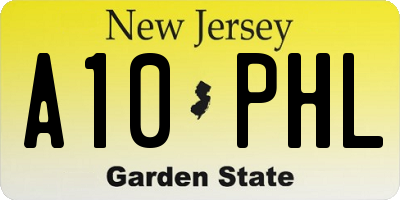 NJ license plate A10PHL