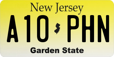 NJ license plate A10PHN