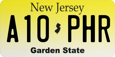 NJ license plate A10PHR