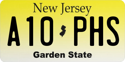 NJ license plate A10PHS