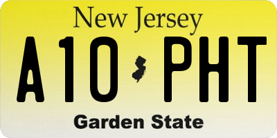 NJ license plate A10PHT