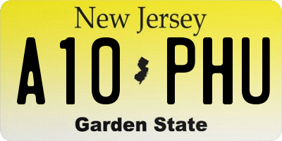 NJ license plate A10PHU