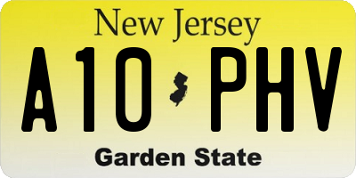 NJ license plate A10PHV