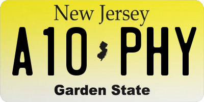 NJ license plate A10PHY