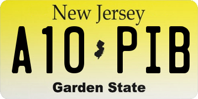 NJ license plate A10PIB