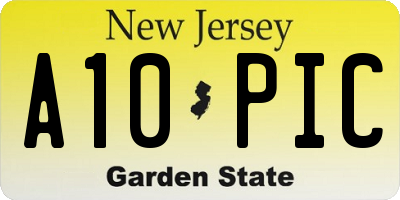 NJ license plate A10PIC