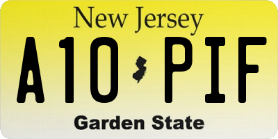 NJ license plate A10PIF