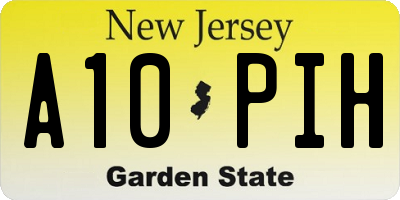 NJ license plate A10PIH