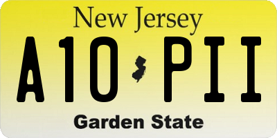 NJ license plate A10PII