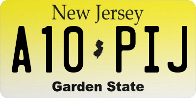 NJ license plate A10PIJ