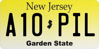 NJ license plate A10PIL