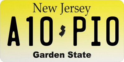 NJ license plate A10PIO