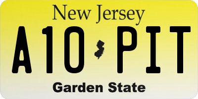 NJ license plate A10PIT