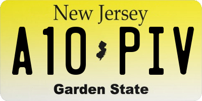 NJ license plate A10PIV