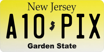 NJ license plate A10PIX