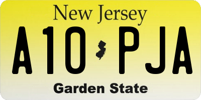 NJ license plate A10PJA