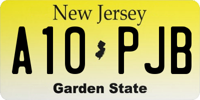 NJ license plate A10PJB